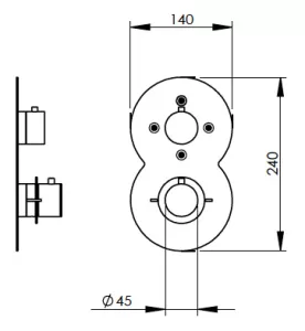 Technical drawing of product ITO014