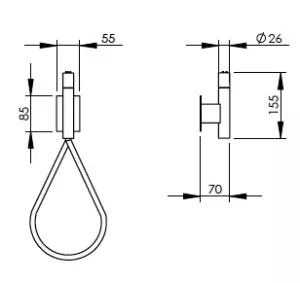 Technical drawing of product IWA080