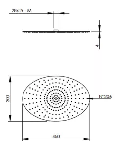 Disegno tecnico del prodotto OVO450