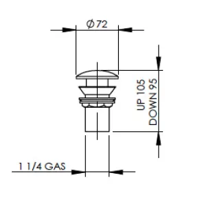 Technical drawing of product PLB105