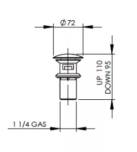 Technical drawing of product PLB110