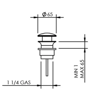 Technical drawing of product PLB115
