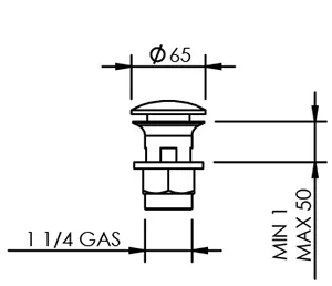 Technical drawing of product PLB120