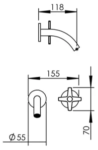 Disegno tecnico del prodotto PLU100