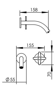 Technical drawing of product PLU180