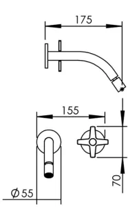 Technical drawing of product PLU195