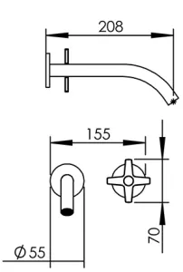 Technical drawing of product PLU210