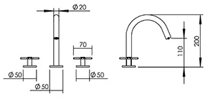 Technical drawing of product PLU220