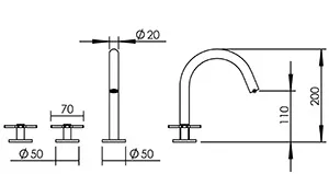 Technical drawing of product PLU230