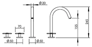 Technical drawing of product PLU232