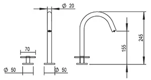 Technical drawing of product PLU242
