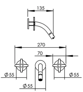 Technical drawing of product PLU255