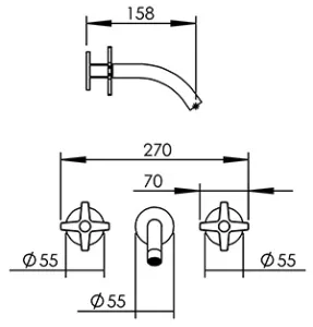 Technical drawing of product PLU260