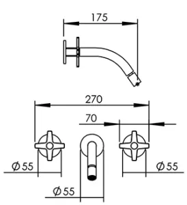 Technical drawing of product PLU265
