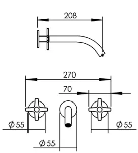 Technical drawing of product PLU270