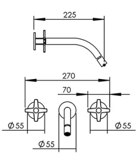 Technical drawing of product PLU275
