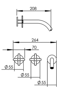 Technical drawing of product PLU286
