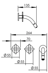 Technical drawing of product PLU291