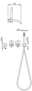 Technical drawing of product PLU420-425