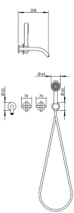 Technical drawing of product PLU450-455