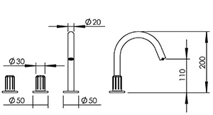 Disegno tecnico del prodotto ROL230