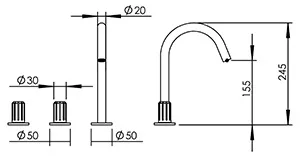 Disegno tecnico del prodotto ROL232