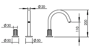 Disegno tecnico del prodotto ROL240