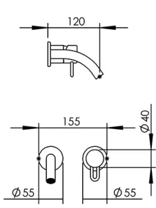 Disegno tecnico del prodotto SAT100