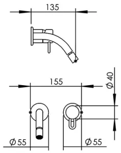 Technical drawing of product SAT115