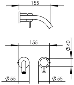 Disegno tecnico del prodotto SAT180