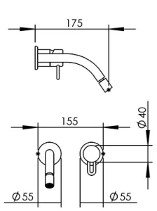 Disegno tecnico del prodotto SAT195