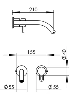 Disegno tecnico del prodotto SAT210