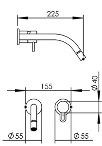 Disegno tecnico del prodotto SAT225