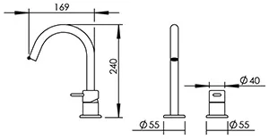 Disegno tecnico del prodotto SAT228
