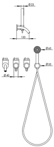 Technical drawing of product SAT400-410