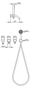 Technical drawing of product SAT420-430