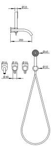 Technical drawing of product SAT440-450