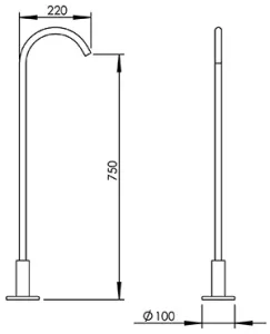 Disegno tecnico del prodotto SAT750