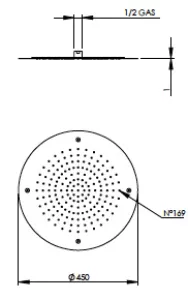 Technical drawing of product SID450