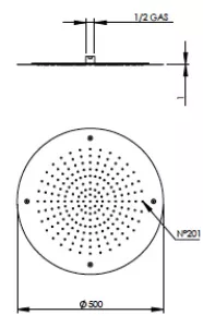 Technical drawing of product SID500