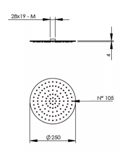 Disegno tecnico del prodotto SSD250