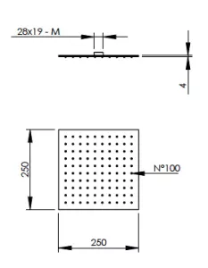 Disegno tecnico del prodotto SSQ250