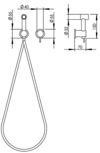 Technical drawing of product STY150