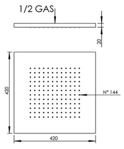 Technical drawing of product TOP420