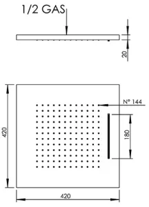Disegno tecnico del prodotto TOP421