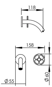 Technical drawing of product VOL100