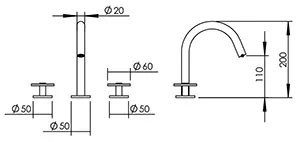 Technical drawing of product VOL220