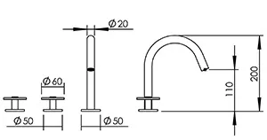 Technical drawing of product VOL230