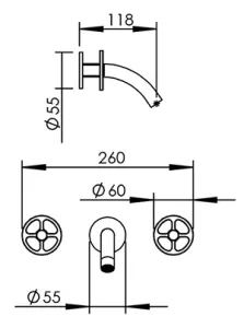 Technical drawing of product VOL250