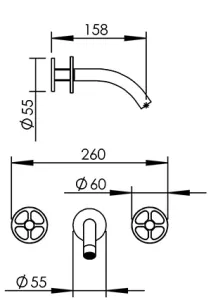 Technical drawing of product VOL260